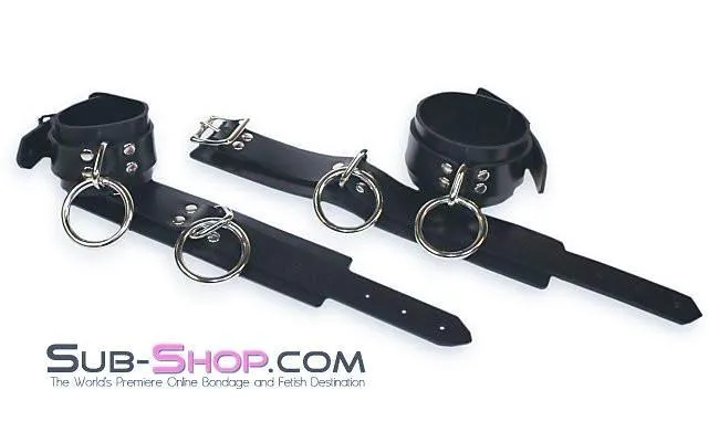 1700A      Black Tie Affair Rubber Bondage Wrist Cuffs