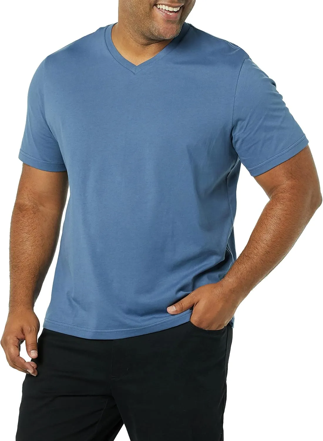 Amazon Essentials Men's Short-Sleeve V-Neck T-Shirts, Pack of 2
