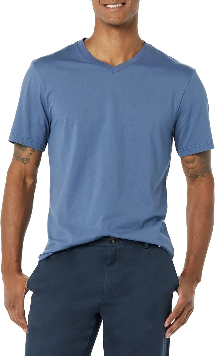 Amazon Essentials Men's Short-Sleeve V-Neck T-Shirts, Pack of 2