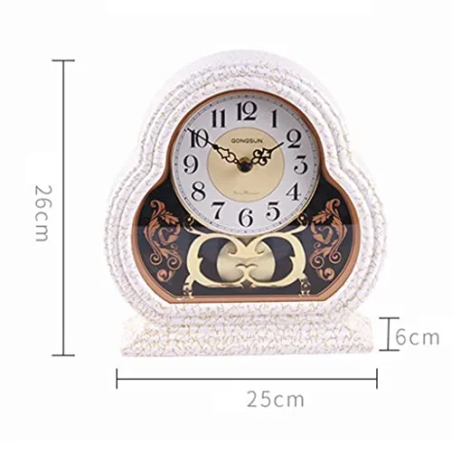CALANDIS Table Clock Battery Operated Wall Mounted Silent for Living Room Bedroom White