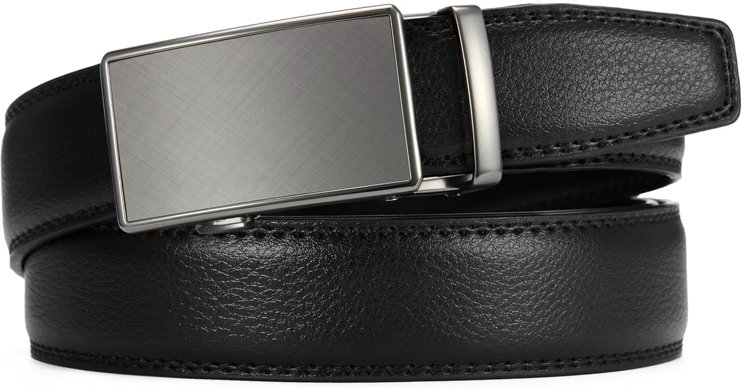 CHAOREN Mens Belt - Mens Ratchet Belt Leather 1 3/8" for Dress Pant - Micro Adjustable Belt Fit Everywhere