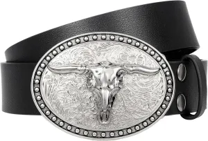 Cowboy Cowgirl Belts for Women Men Western Belts Punk Goth Belt PU Leather Belt With Western Buckle