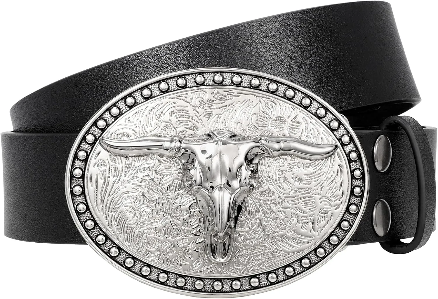 Cowboy Cowgirl Belts for Women Men Western Belts Punk Goth Belt PU Leather Belt With Western Buckle