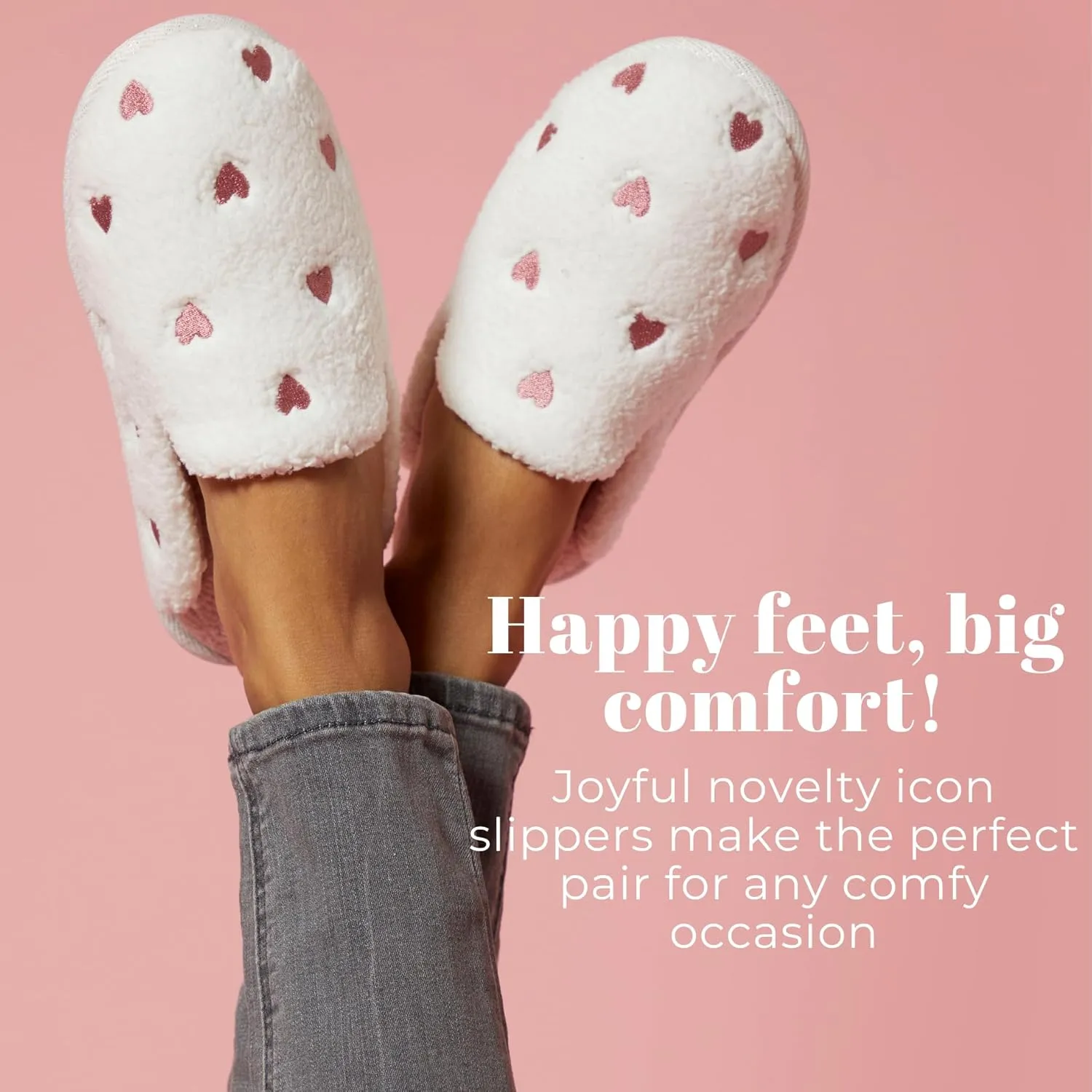 Dearfoams Women's Fuzzy Mom Easter Valentines Mothers Day Slippers