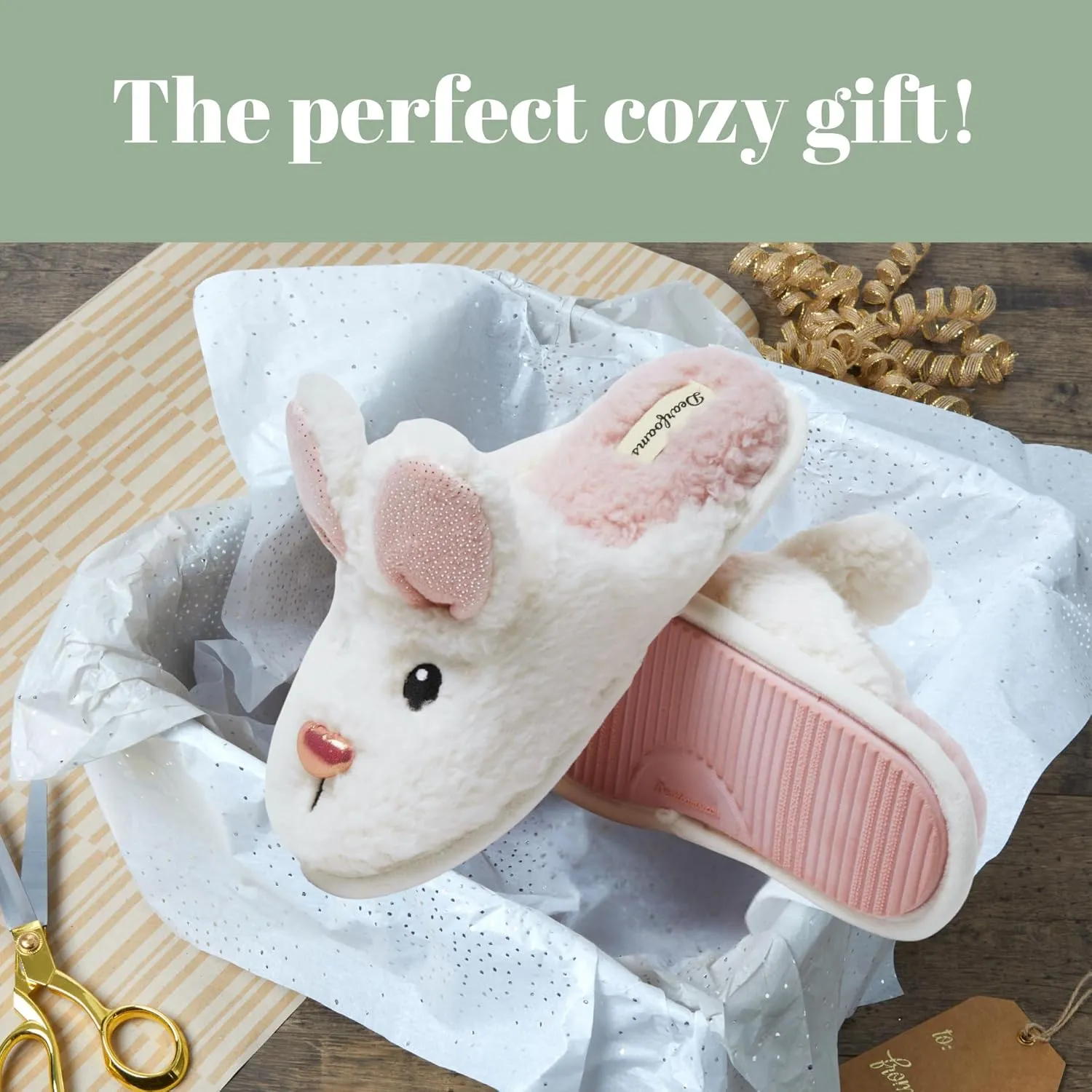 Dearfoams Women's Fuzzy Mom Easter Valentines Mothers Day Slippers