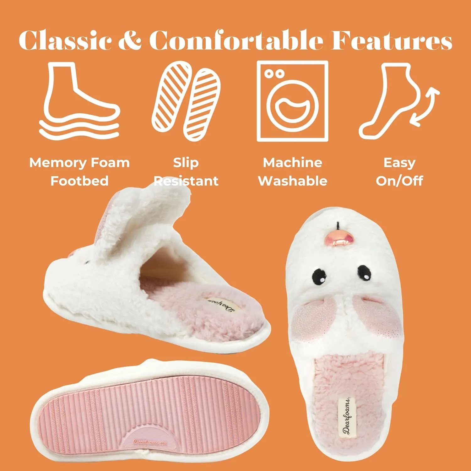 Dearfoams Women's Fuzzy Mom Easter Valentines Mothers Day Slippers