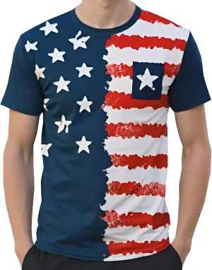 Evankin Mens 4th of July T Shirts American Flag Patriotic Short Sleeve Tees Funny Novelty USA Tops Independence Day