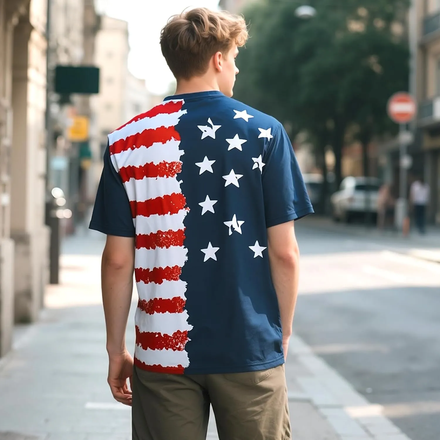 Evankin Mens 4th of July T Shirts American Flag Patriotic Short Sleeve Tees Funny Novelty USA Tops Independence Day