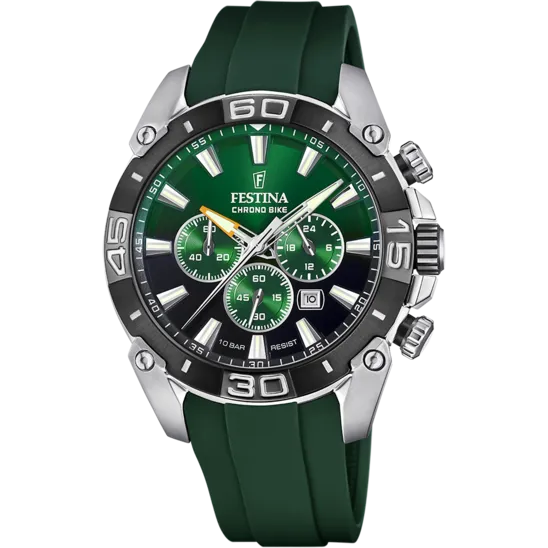 Festina Chrono Bike Rubber Chronograph Mens Watch I Model F20544/3 Quartz Movement