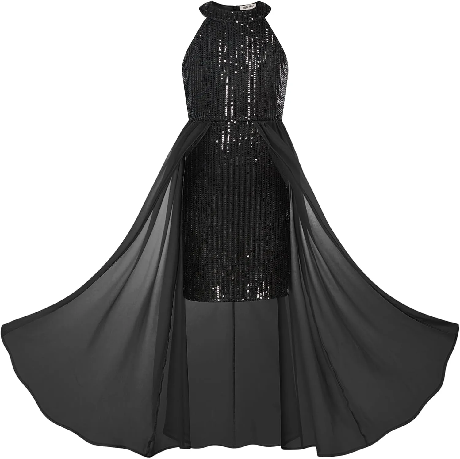 GRACE KARIN Girls Halter Neck Sequin Dress 6-14Y Kids Fancy Formal Party Prom Sparkly Pageant Birthday Graduation Dresses