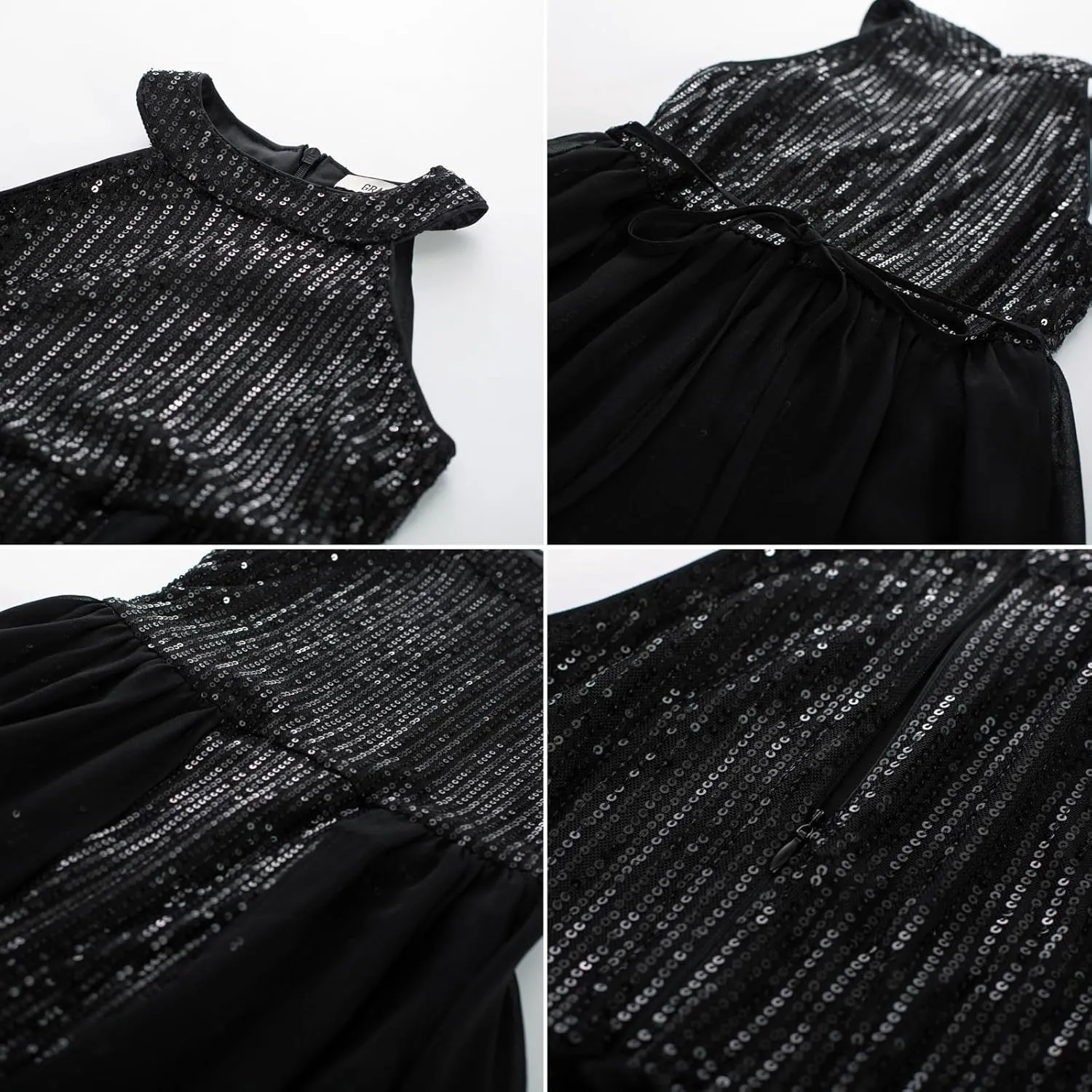 GRACE KARIN Girls Halter Neck Sequin Dress 6-14Y Kids Fancy Formal Party Prom Sparkly Pageant Birthday Graduation Dresses