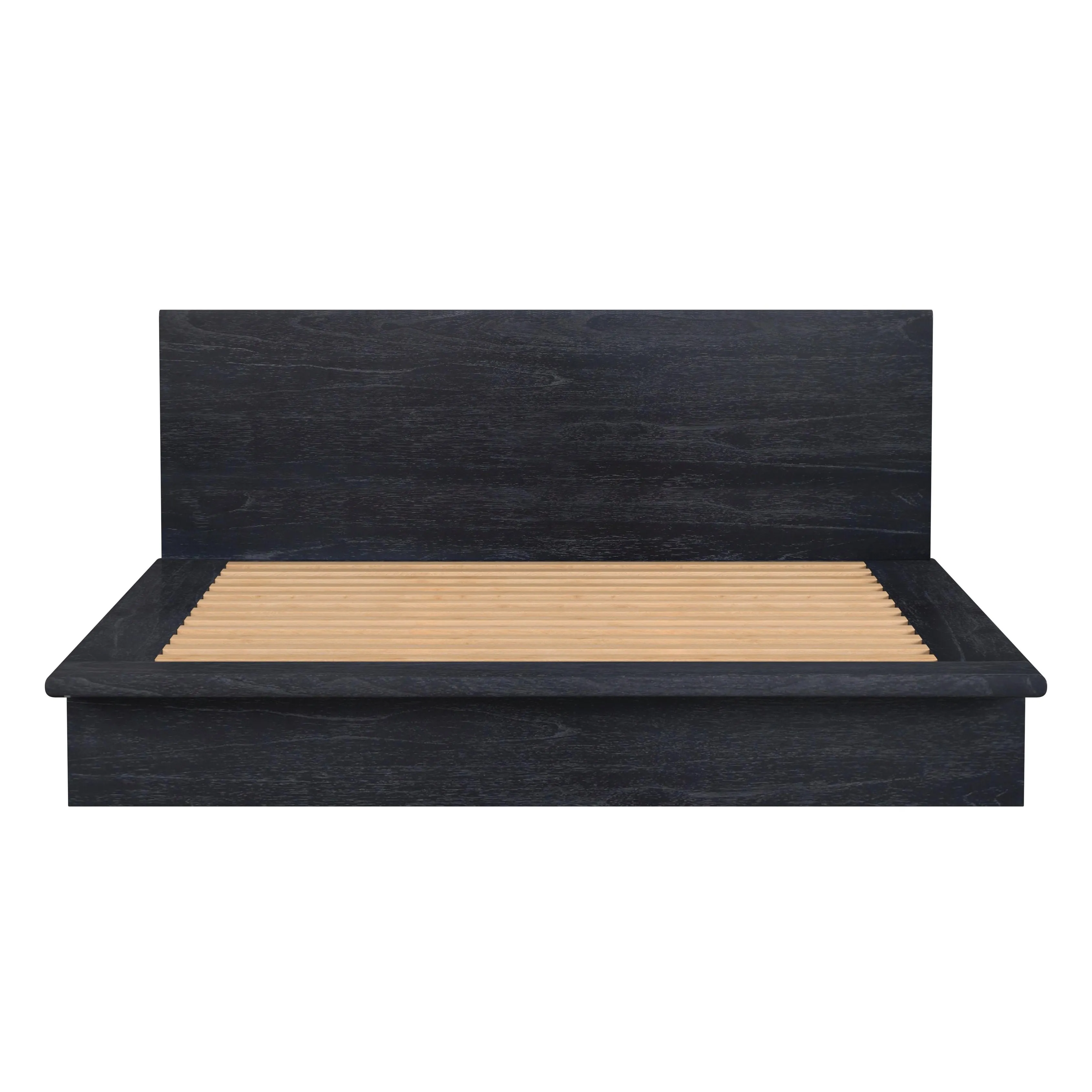 Halmstad Wood Platform King Bed in Black  5769432