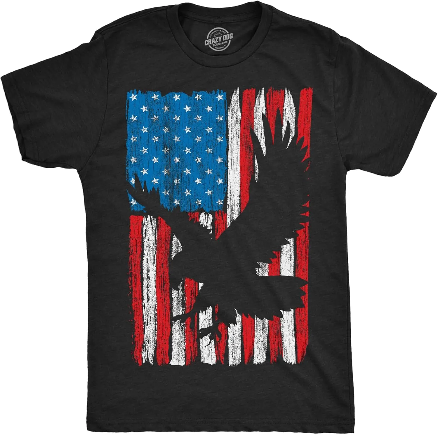 Mens Eagle in Flag Awesome T Shirt Fourth of July Graphic Tee for Men