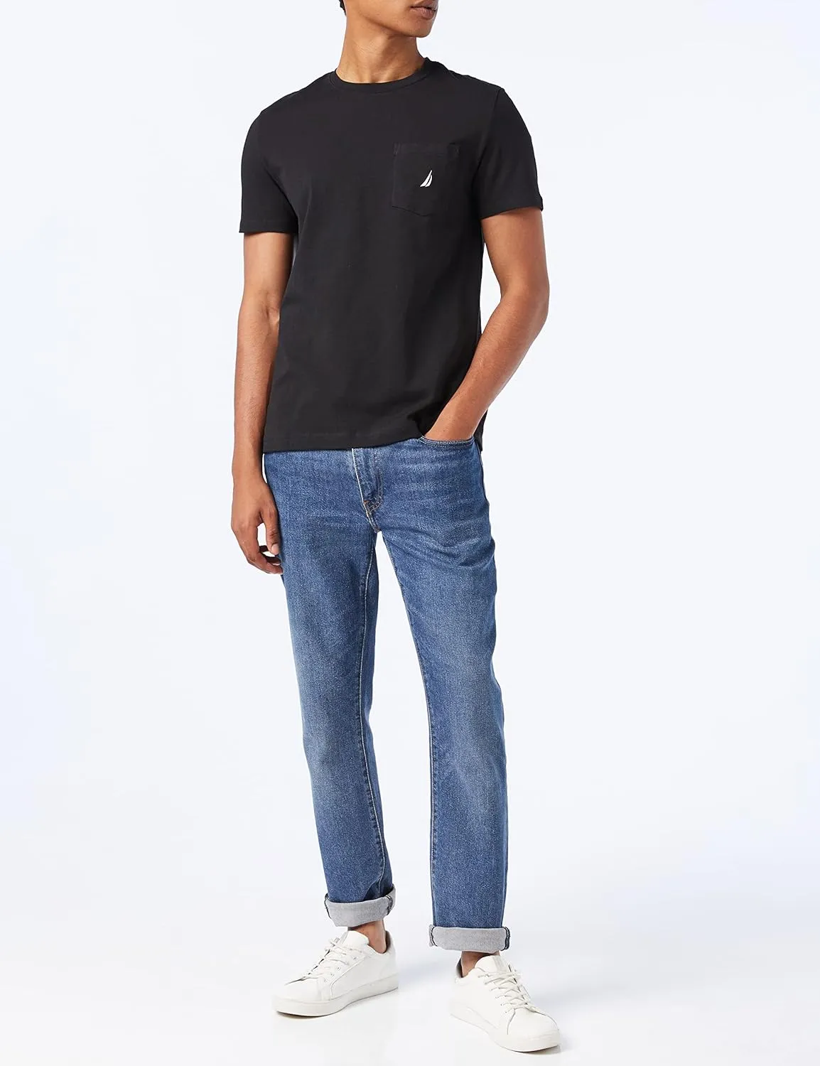 Nautica Men's Solid Crew Neck Short-Sleeve Pocket T-Shirt