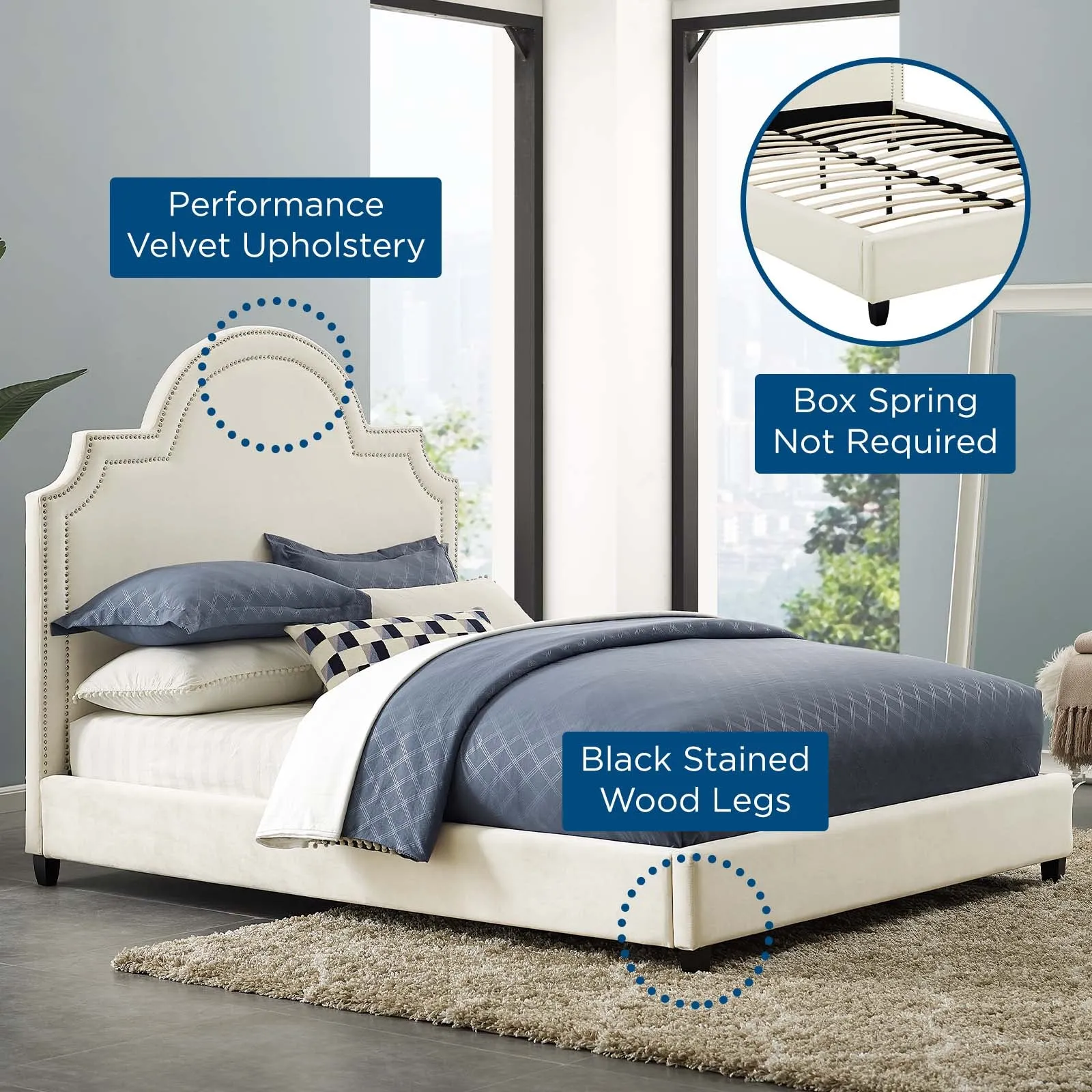 Primrose Performance Velvet Platform Bed
