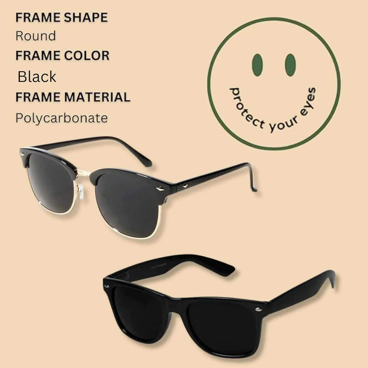 ShadyVEU Super Dark Black Sunglasses UV Protection Lens Spring Hinge 80s Vintage Retro Inspired Shades